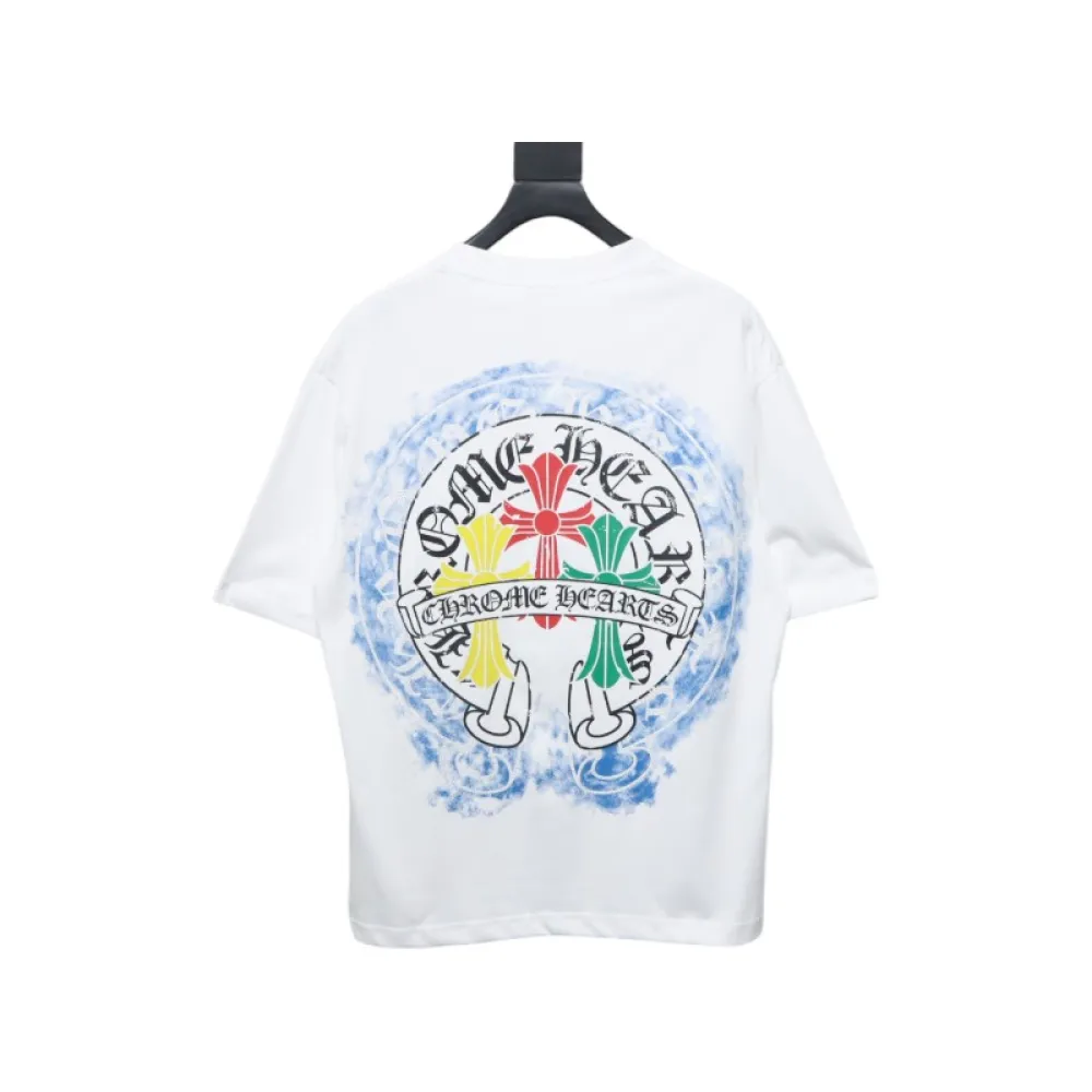 CHROME HEARTS Tricolor Cross smudge T-Shirt
