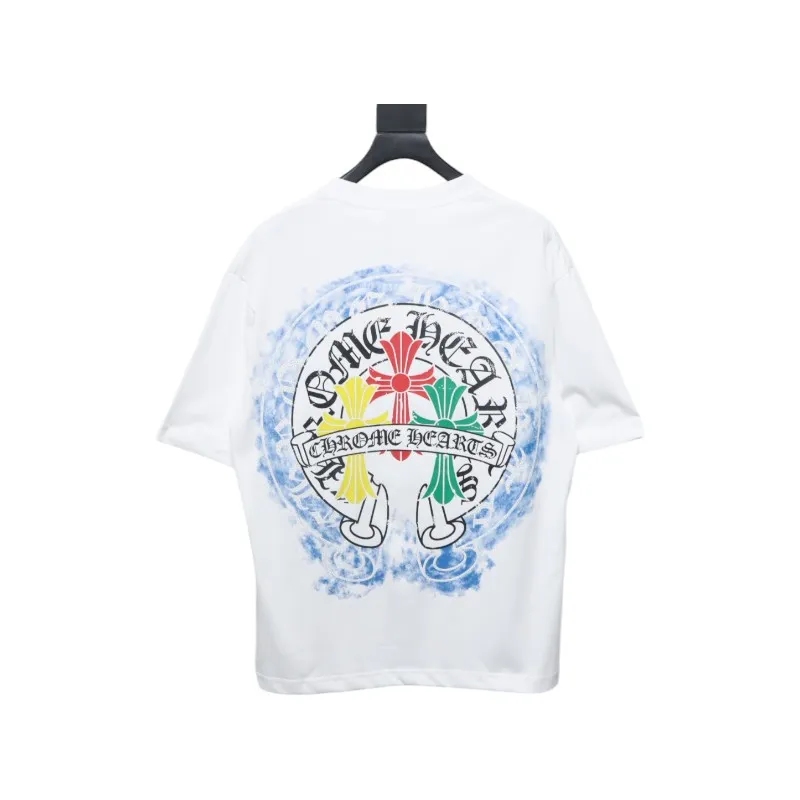 CHROME HEARTS Tricolor Cross smudge T-Shirt