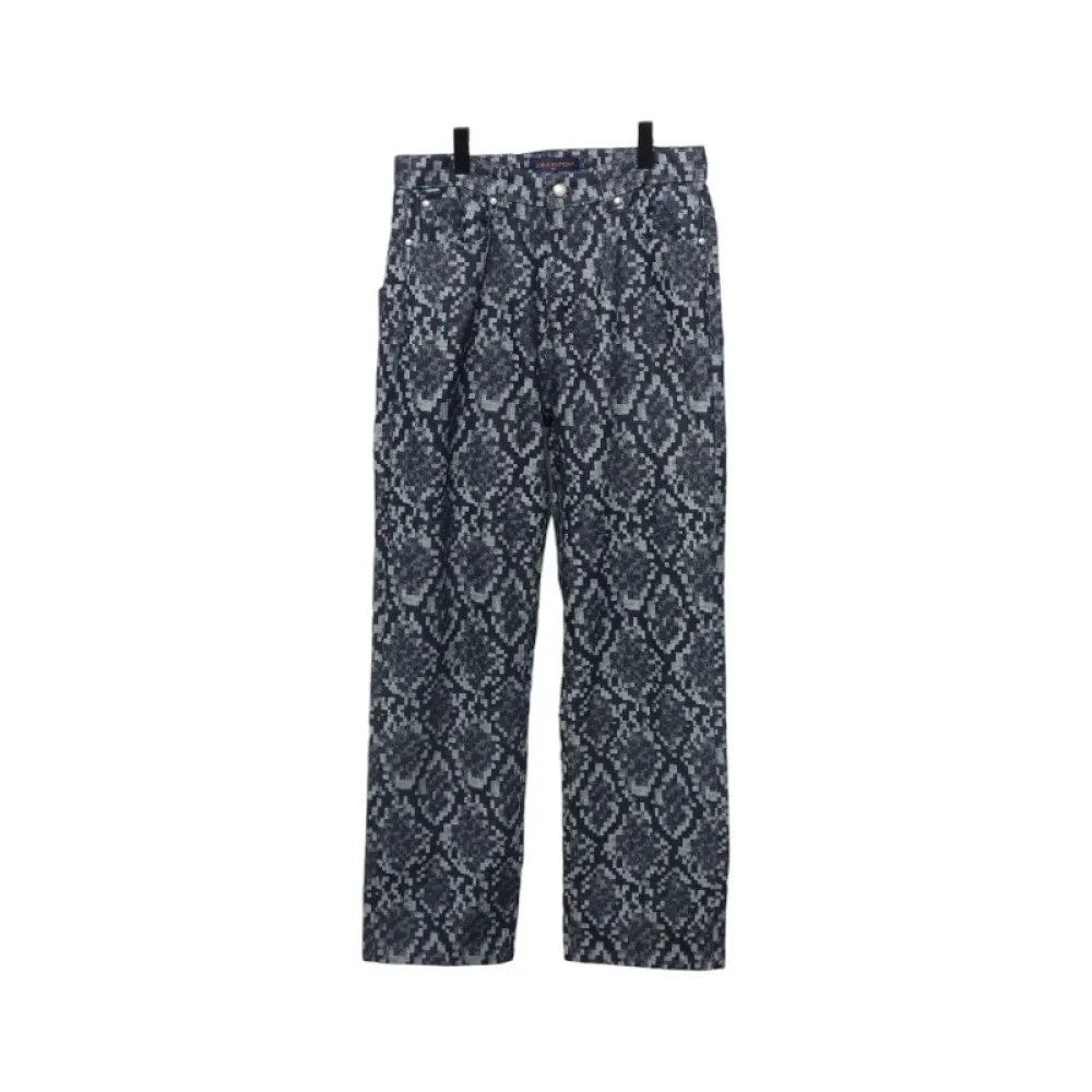 Louis Vuitton Asymmetrical Snake Print Jeans