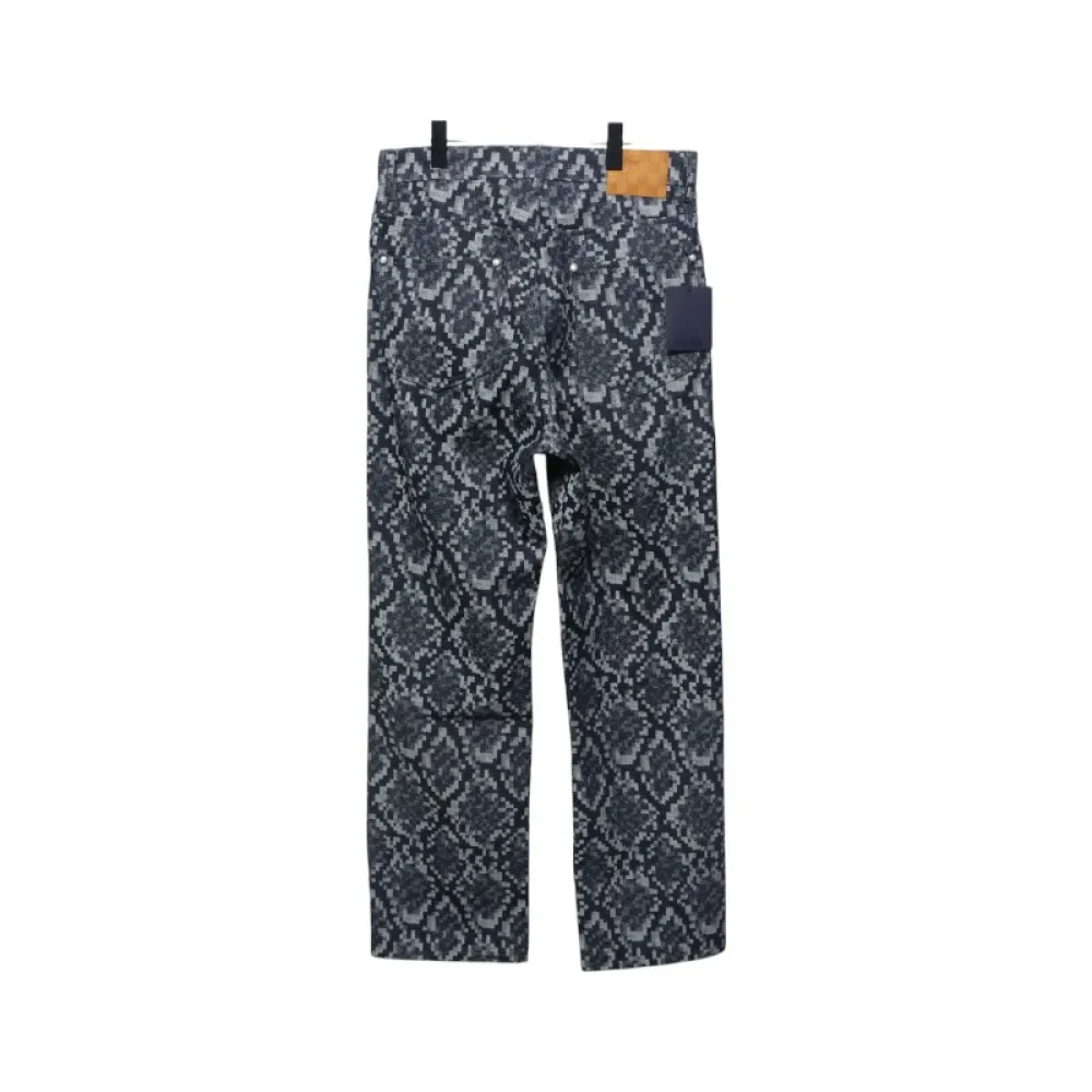 Louis Vuitton Asymmetrical Snake Print Jeans