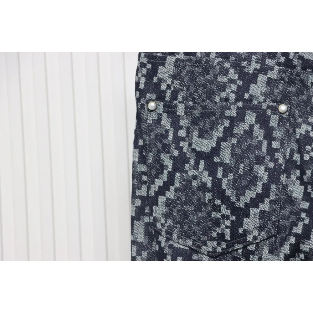 Louis Vuitton Asymmetrical Snake Print Jeans