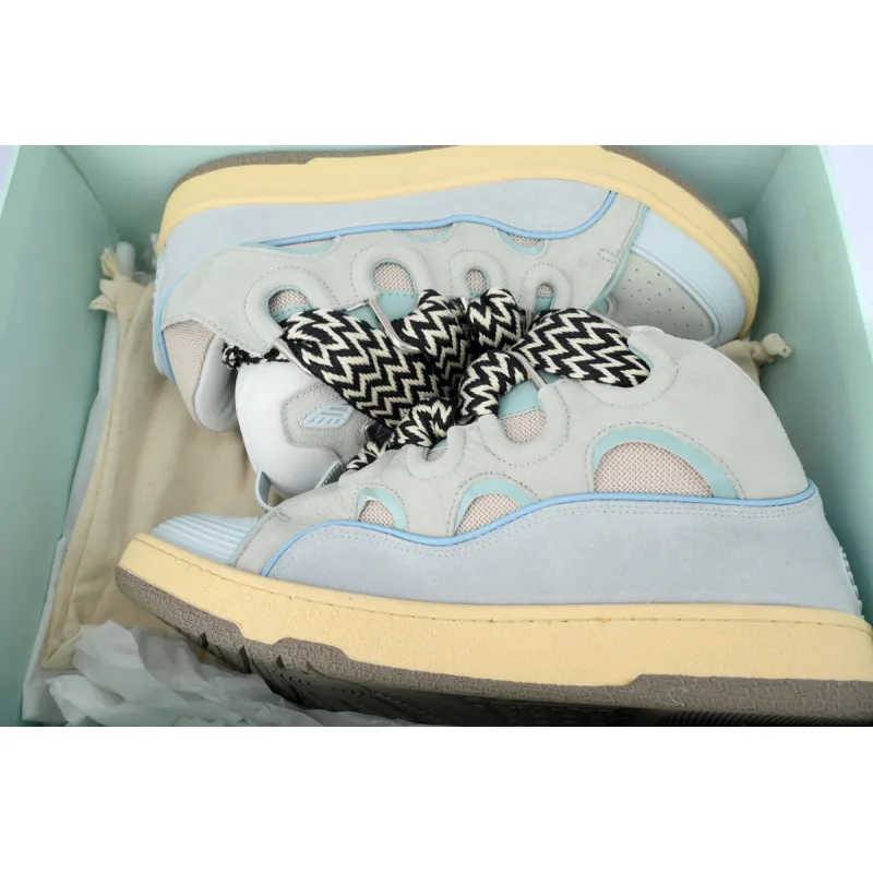 Lanvin Leather Curb White Blue