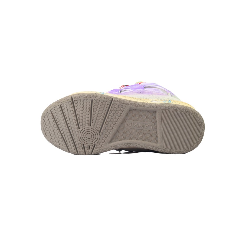Lanvin Leather Curb White Purple