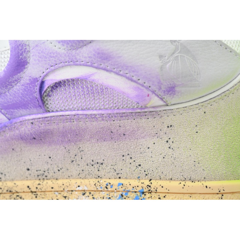 Lanvin Leather Curb White Purple