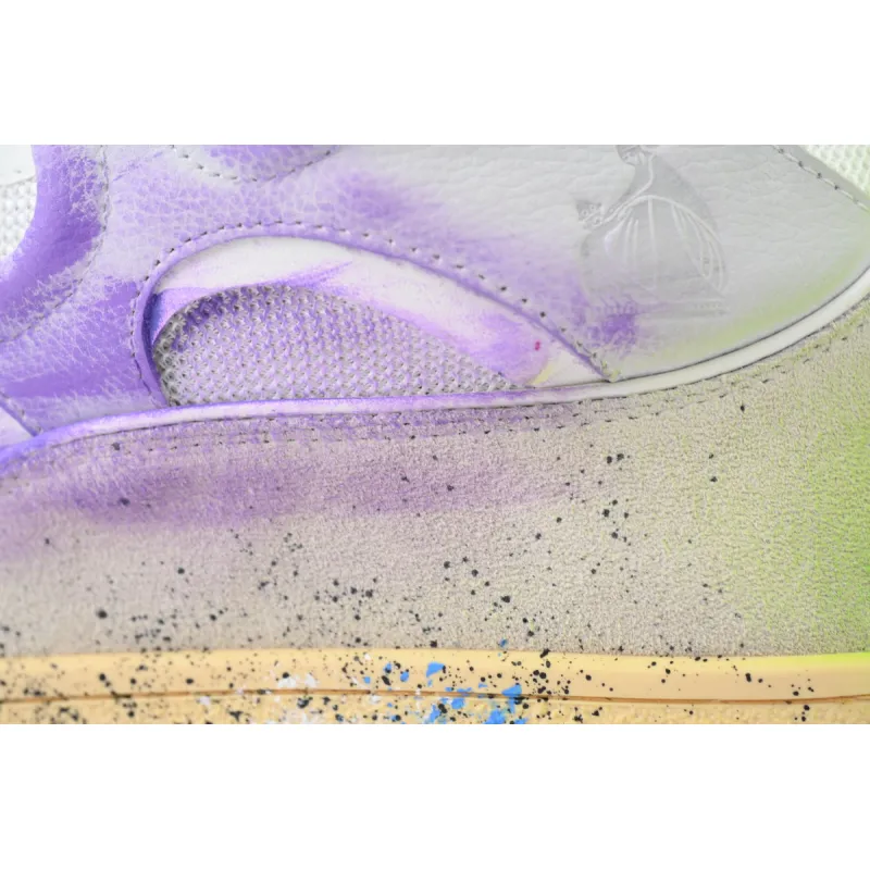 Lanvin Leather Curb White Purple