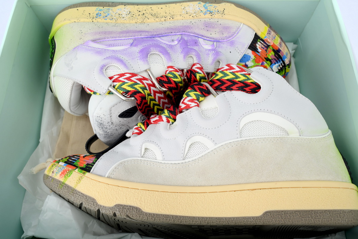 Lanvin Leather Curb White Purple