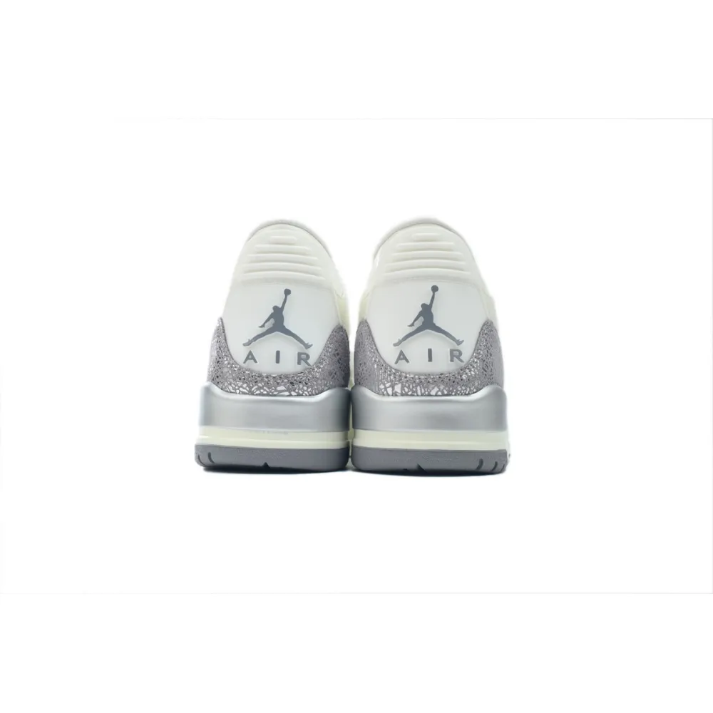 PK God Batch Air Jordan 3 Retro Sail Metallic Silver CK9246-100