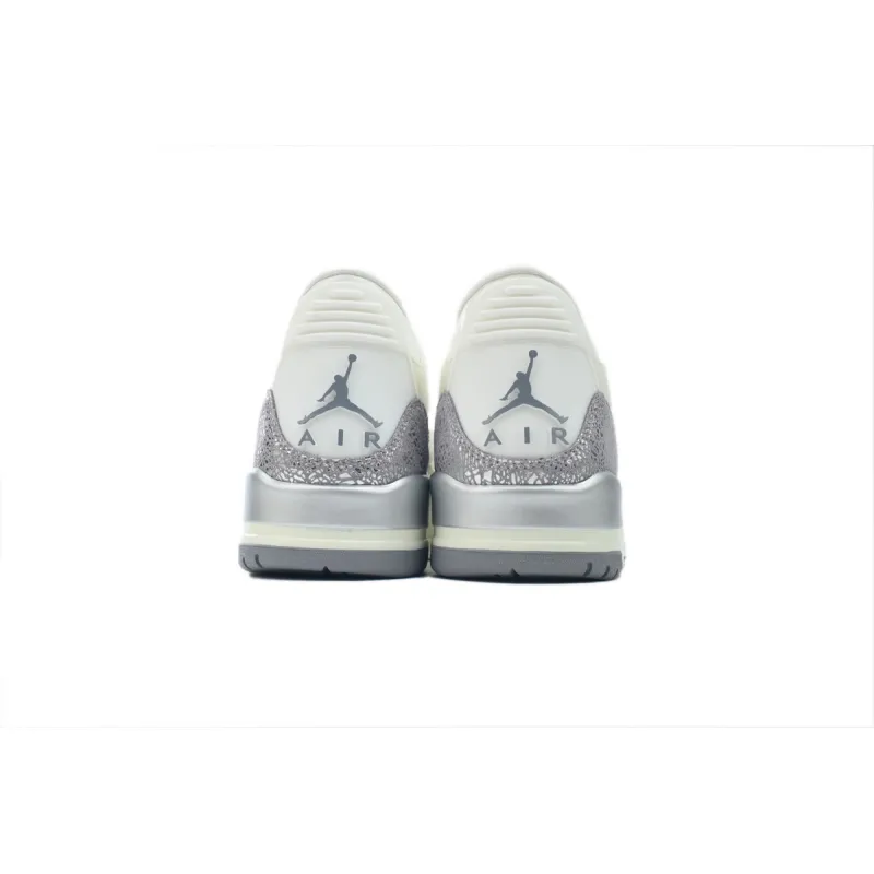 PK God Batch Air Jordan 3 Retro Sail Metallic Silver CK9246-100