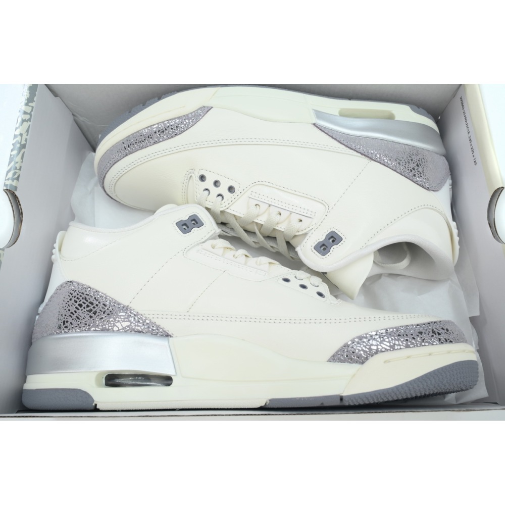 PK God Batch Air Jordan 3 Retro Sail Metallic Silver CK9246-100