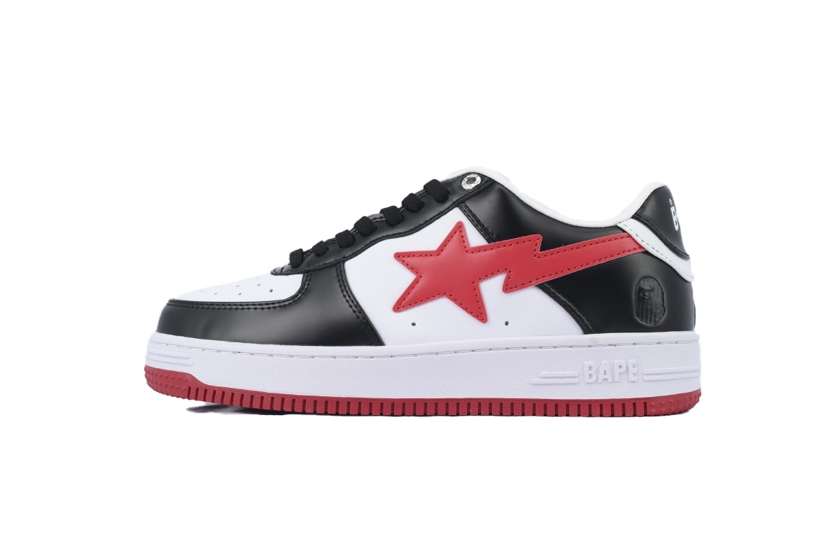 A BATHING APE Bape Sta White Black Red OZXSHM-191-303M