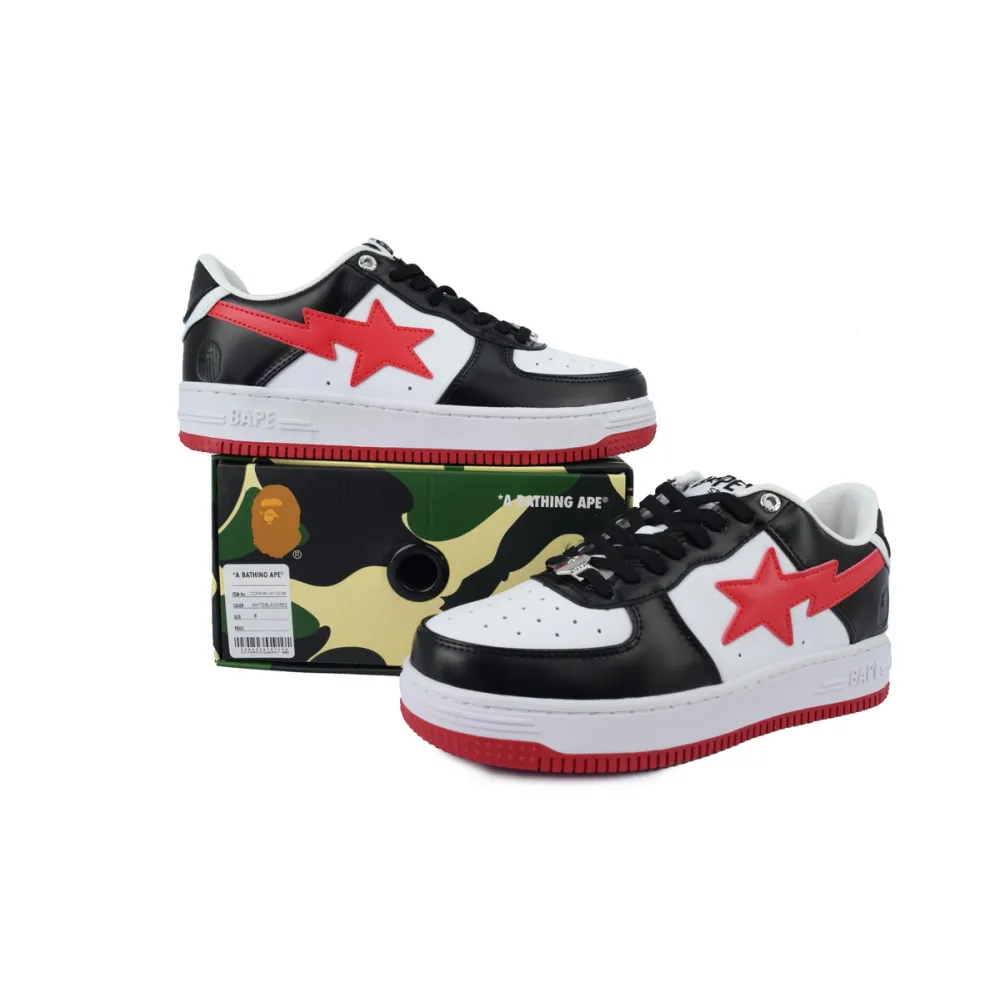 A BATHING APE Bape Sta White Black Red OZXSHM-191-303M