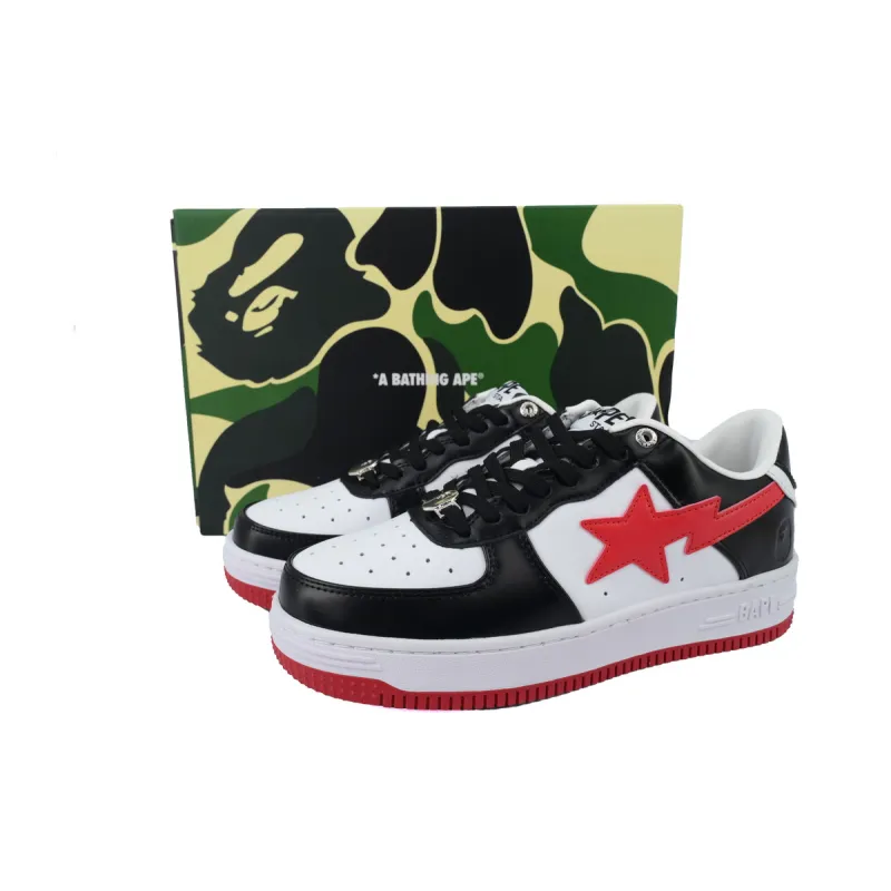 A BATHING APE Bape Sta White Black Red OZXSHM-191-303M