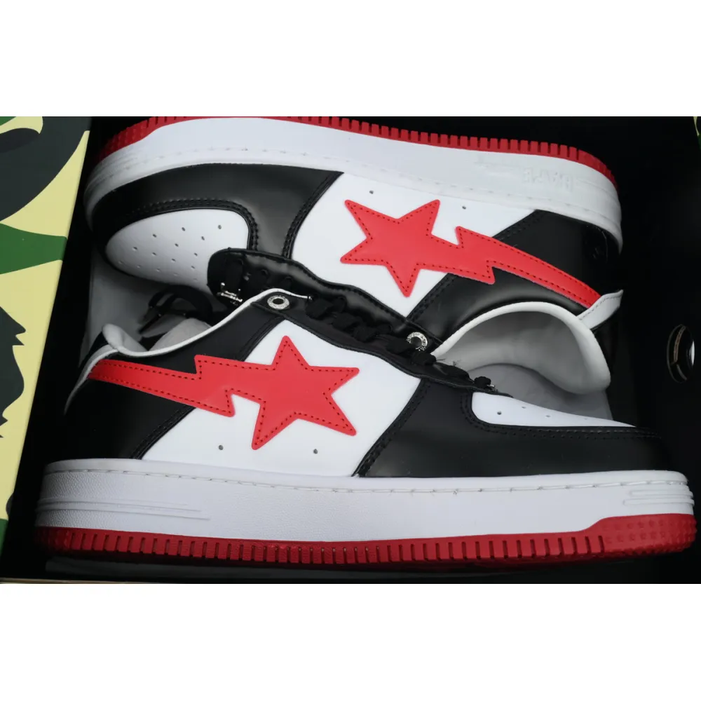 A BATHING APE Bape Sta White Black Red OZXSHM-191-303M