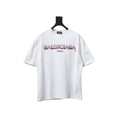 Balenciaga Gradient Letter Embroidered T-Shirt 01