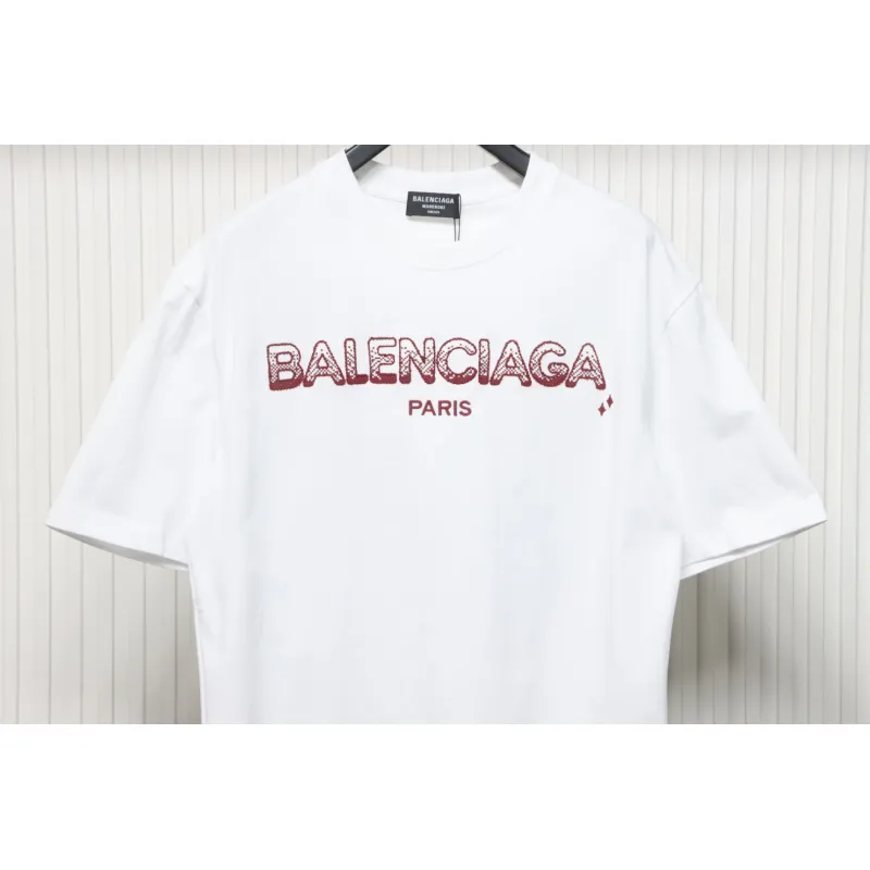 Balenciaga Gradient Letter Embroidered T-Shirt