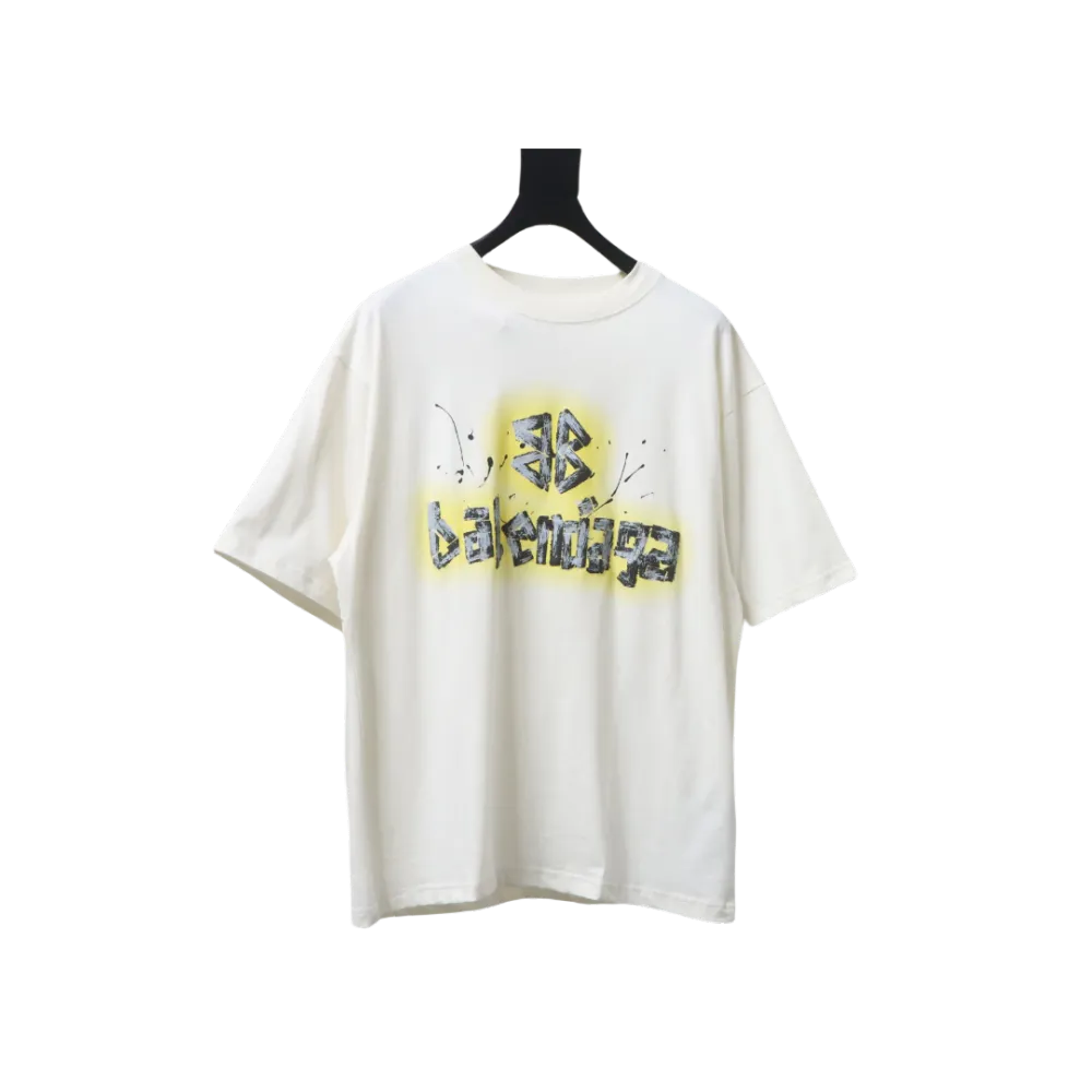 Balenciaga Hand-Painted BB Letter Logo Printed T-Shirt