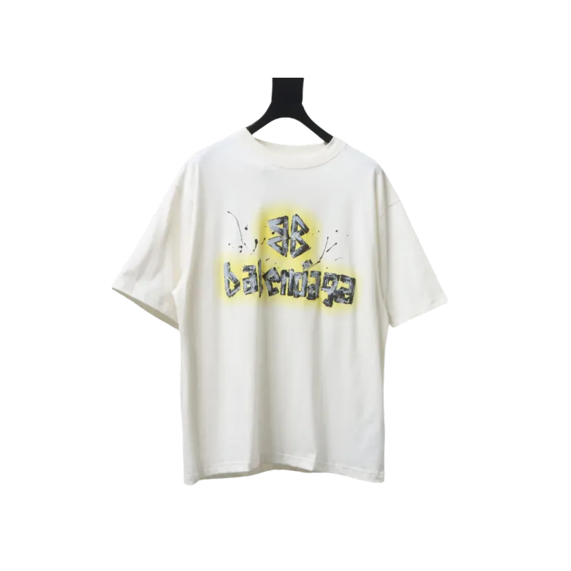 Balenciaga Hand-Painted BB Letter Logo Printed T-Shirt