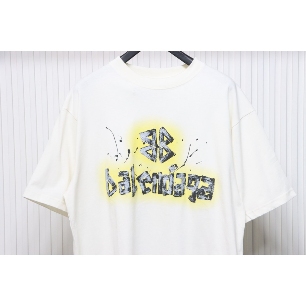 Balenciaga Hand-Painted BB Letter Logo Printed T-Shirt
