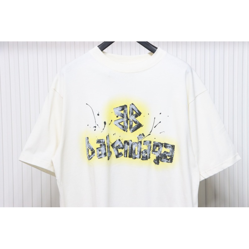 Balenciaga Hand-Painted BB Letter Logo Printed T-Shirt