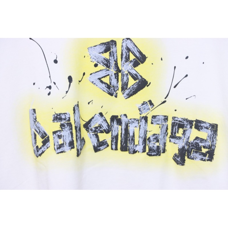 Balenciaga Hand-Painted BB Letter Logo Printed T-Shirt