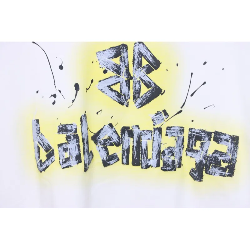 Balenciaga Hand-Painted BB Letter Logo Printed T-Shirt
