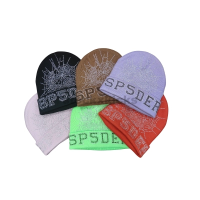 Sp5der Web Beanies Black/Brown/Purple/Pink/Green/Orange EG80 01