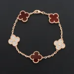 Van Cleef & Arpels Sweet Alhambra Bracelet Carnelian/Rose Gold