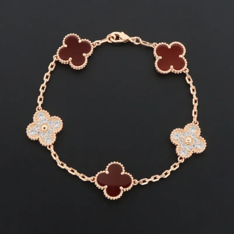 Van Cleef & Arpels Sweet Alhambra Bracelet Carnelian/Rose Gold