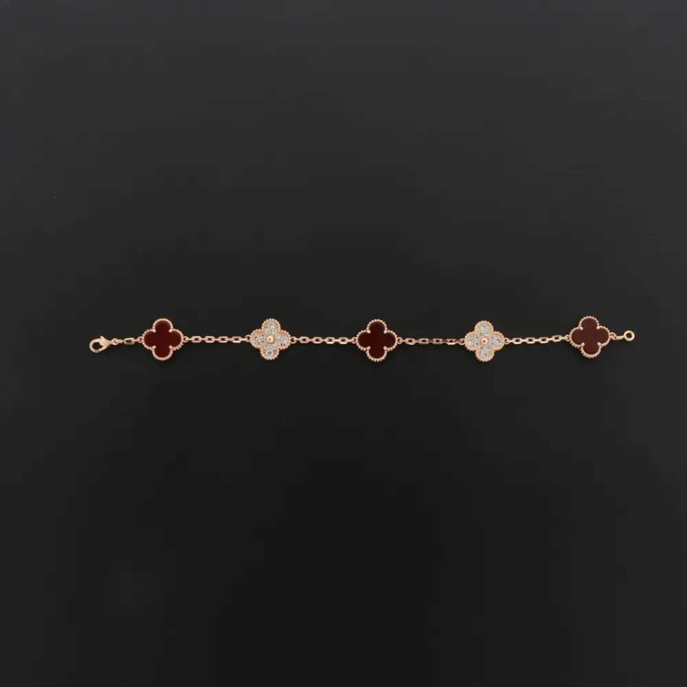 Van Cleef & Arpels Sweet Alhambra Bracelet Carnelian/Rose Gold