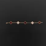 Van Cleef & Arpels Sweet Alhambra Bracelet Carnelian/Rose Gold
