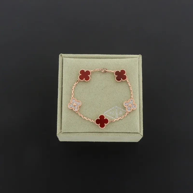 Van Cleef & Arpels Sweet Alhambra Bracelet Carnelian/Rose Gold