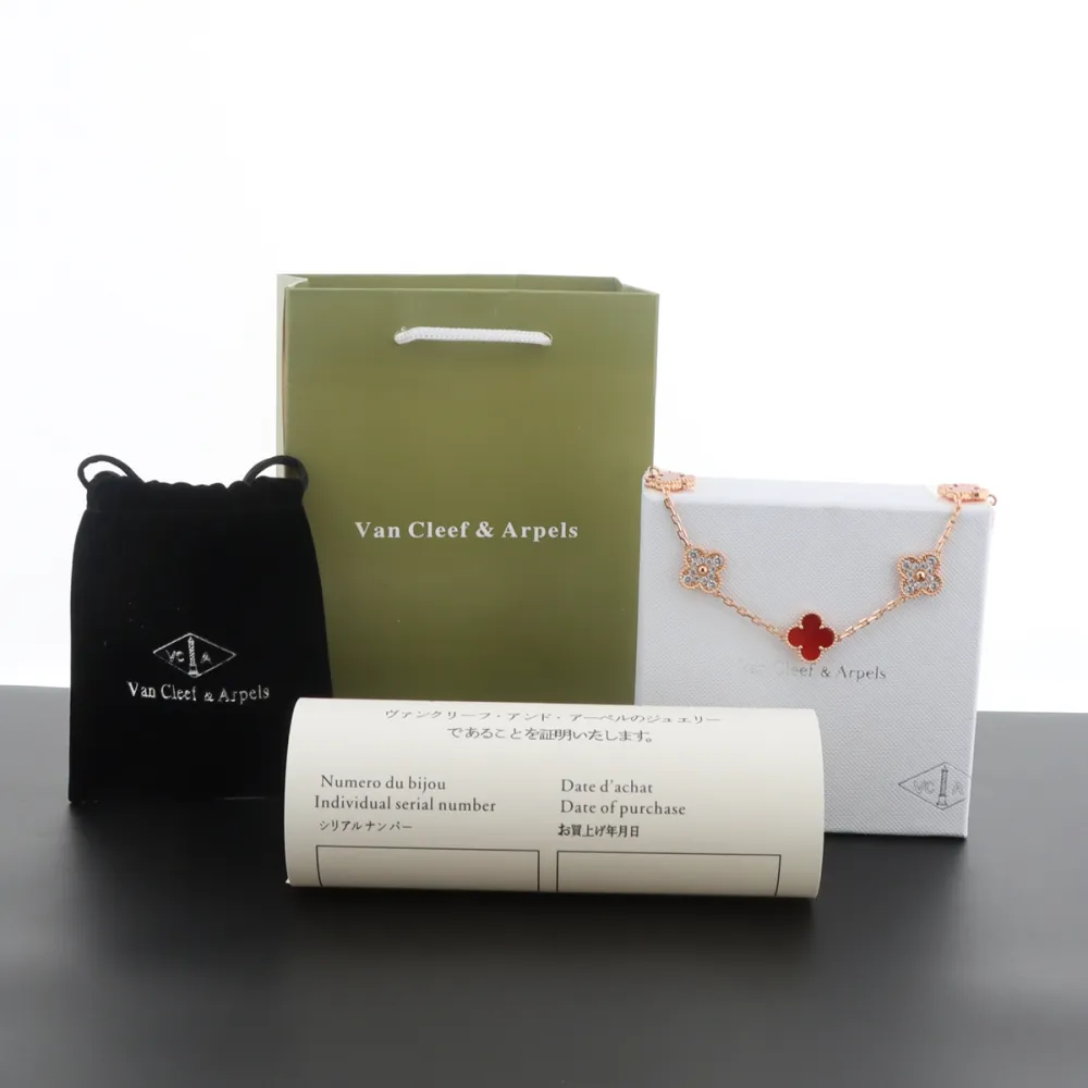 Van Cleef & Arpels Sweet Alhambra Bracelet Carnelian/Rose Gold