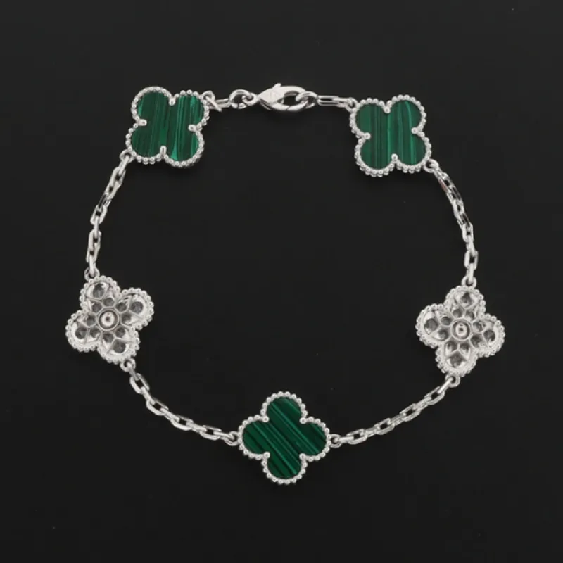Van Cleef & Arpels Sweet Alhambra Bracelet Malachite/Silver