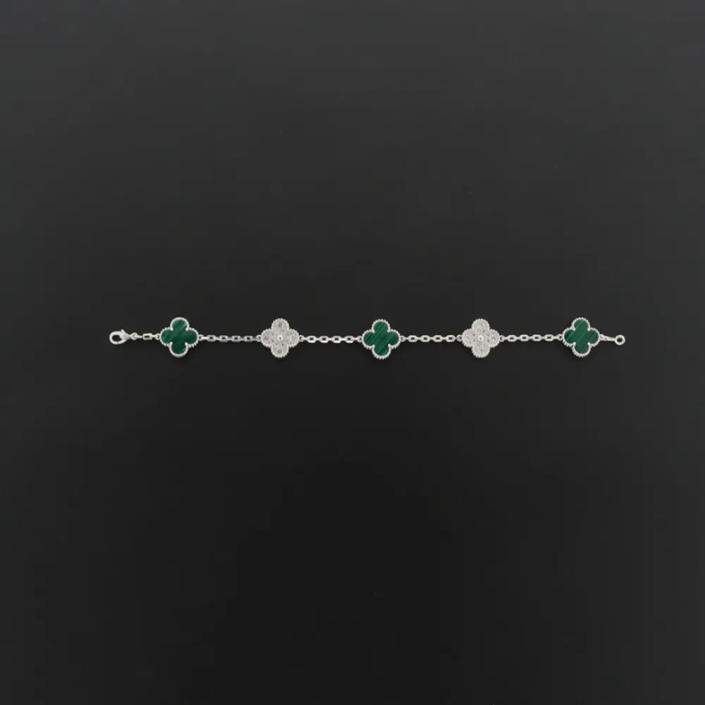 Van Cleef & Arpels Sweet Alhambra Bracelet Malachite/Silver