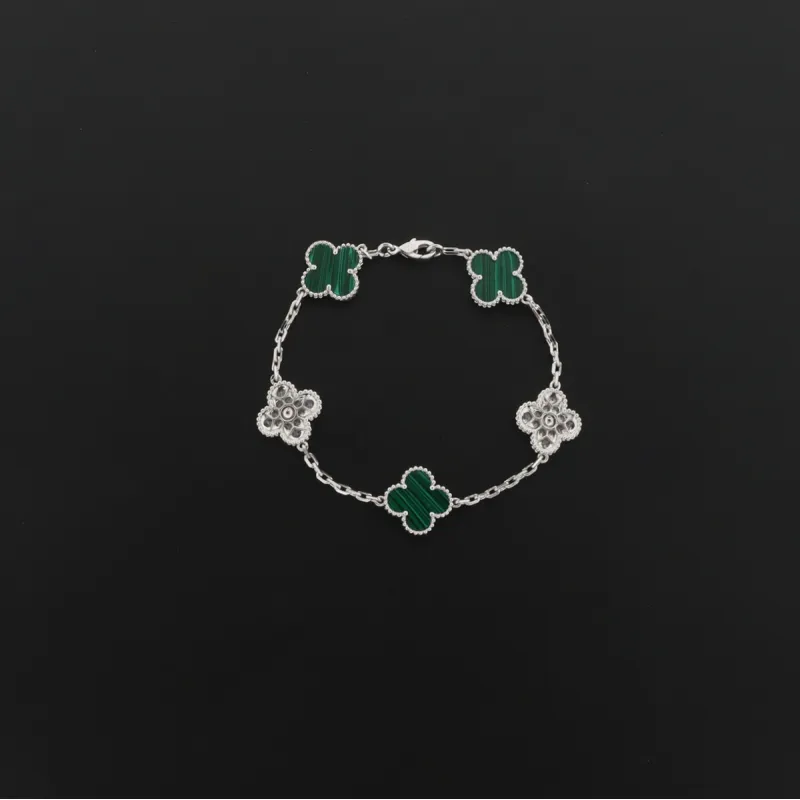 Van Cleef & Arpels Sweet Alhambra Bracelet Malachite/Silver