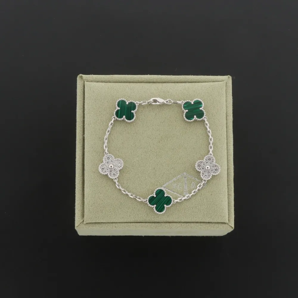 Van Cleef & Arpels Sweet Alhambra Bracelet Malachite/Silver