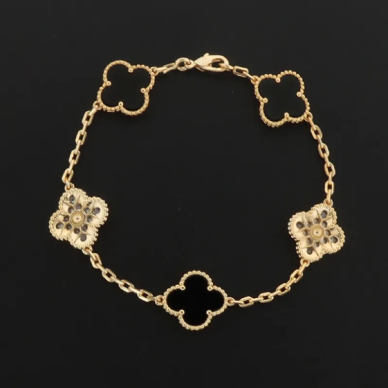 Van Cleef & Arpels Sweet Alhambra Bracelet Onyx/Gold