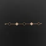 Van Cleef & Arpels Sweet Alhambra Bracelet Onyx/Rose Gold