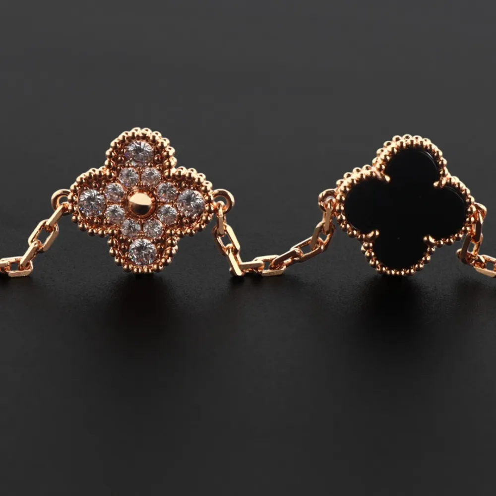 Van Cleef & Arpels Sweet Alhambra Bracelet Onyx/Rose Gold