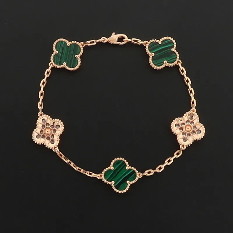 Van Cleef & Arpels Sweet Alhambra Bracelet Turquoise/Rose Gold