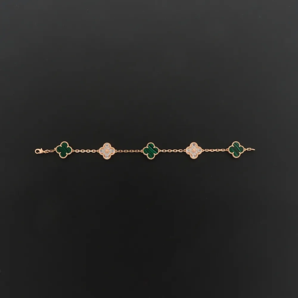 Van Cleef & Arpels Sweet Alhambra Bracelet Turquoise/Rose Gold