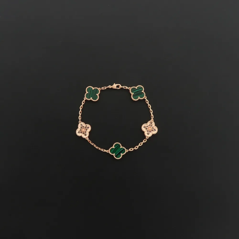 Van Cleef & Arpels Sweet Alhambra Bracelet Turquoise/Rose Gold