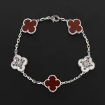 Van Cleef & Arpels Sweet Alhambra Bracelet White Carnelian/Silver