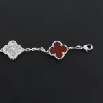 Van Cleef & Arpels Sweet Alhambra Bracelet White Carnelian/Silver