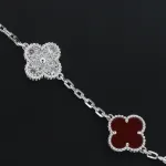 Van Cleef & Arpels Sweet Alhambra Bracelet White Carnelian/Silver