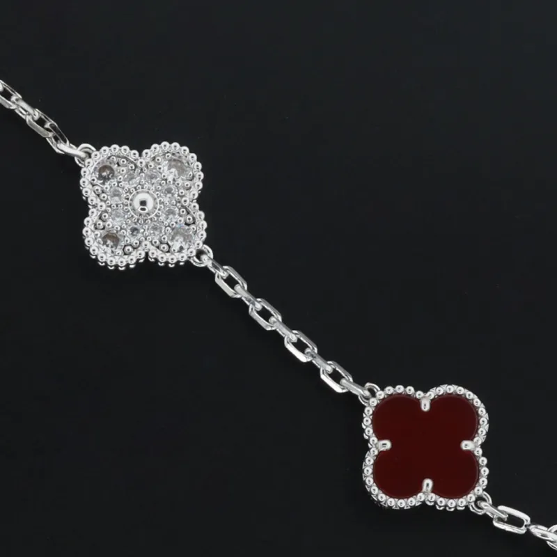 Van Cleef & Arpels Sweet Alhambra Bracelet White Carnelian/Silver