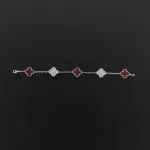 Van Cleef & Arpels Sweet Alhambra Bracelet White Carnelian/Silver