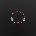 Van Cleef & Arpels Sweet Alhambra Bracelet White Carnelian/Silver