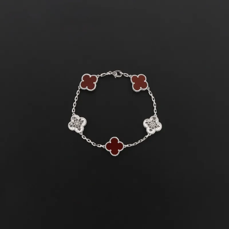 Van Cleef & Arpels Sweet Alhambra Bracelet White Carnelian/Silver