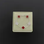Van Cleef & Arpels Sweet Alhambra Bracelet White Carnelian/Silver